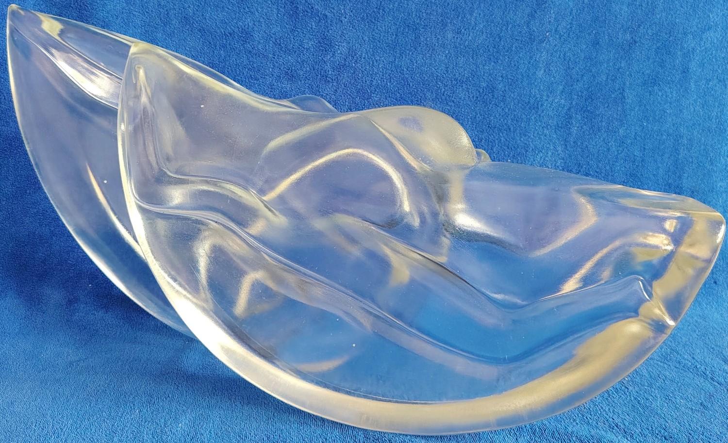 PLAVÁNÍ 34x21 cm broušený křišťál - SWIMMING 34x21 cm cut crystal